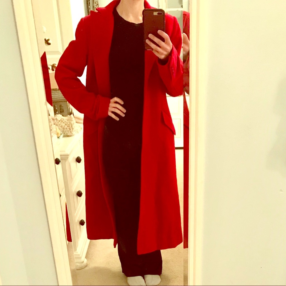 Additional pics of LOFT long red wool coat